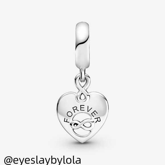 Pandora Friends Forever Heart Dangle Charm - Picture 4 of 6